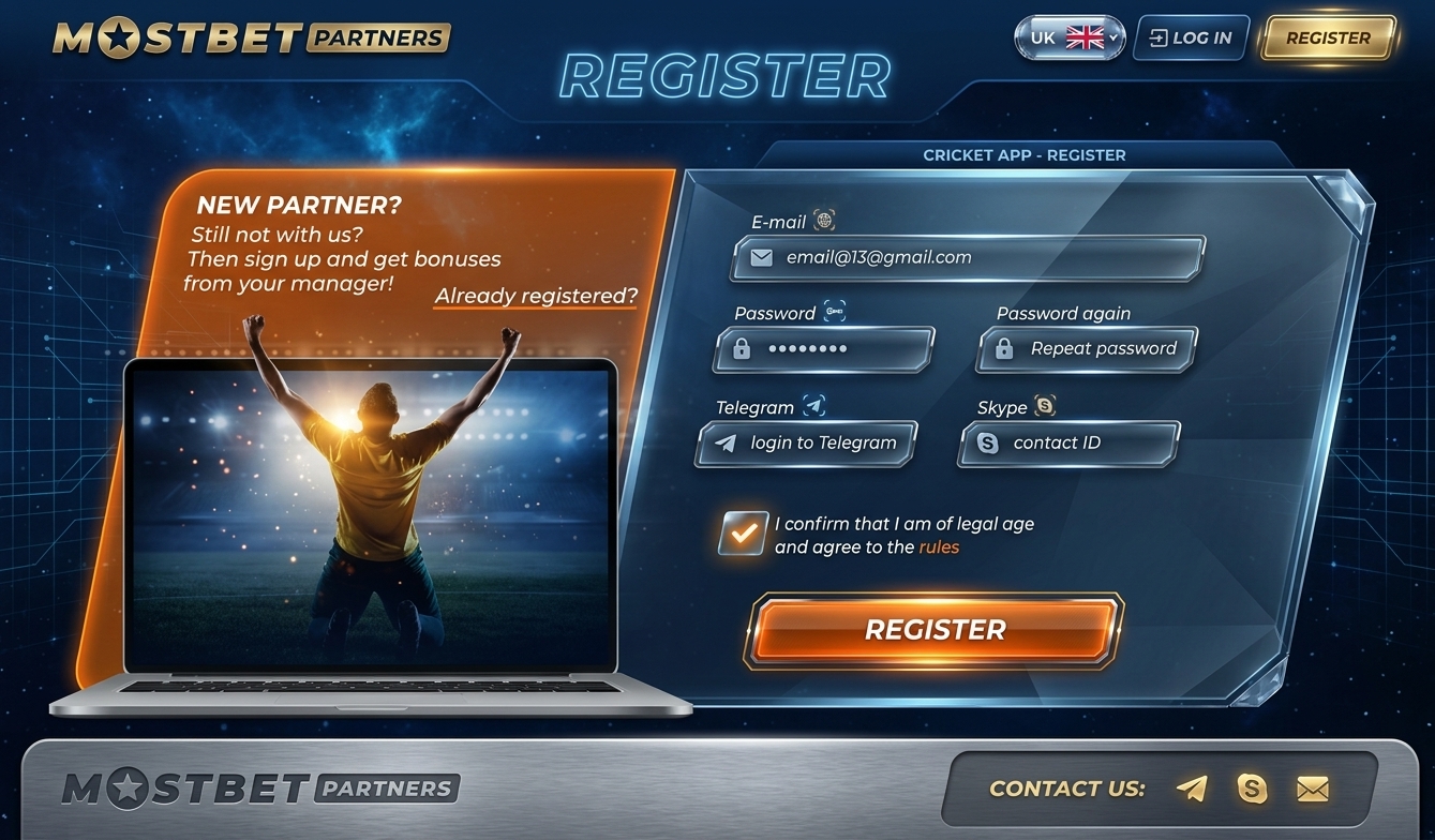 Mostbet registration login banner